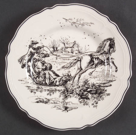 New England Toile (People) Salad Plate