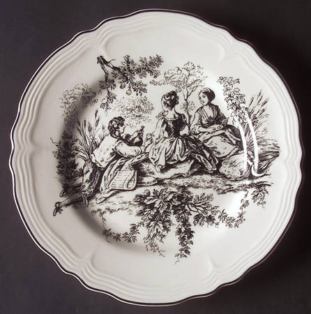 New England Toile (People) Salad Plate