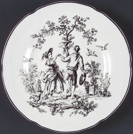 New England Toile (People) Salad Plate