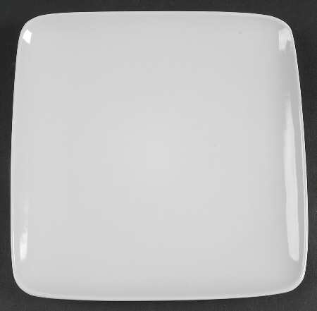 Retro Square White Salad Plate