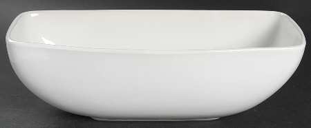 Retro Square White 10" Oval Vegetable Bowl