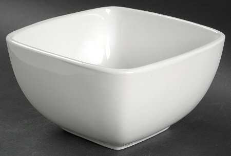 Retro Square White Coupe Soup Bowl