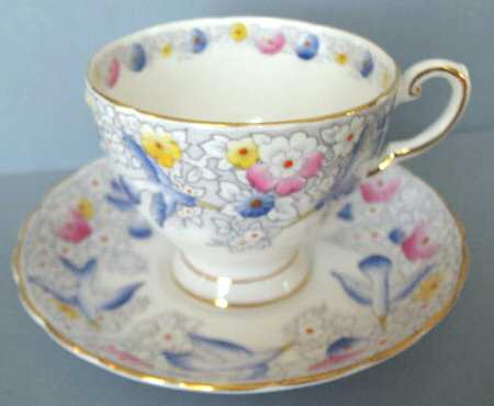 Bluebird Footed Cup & Saucer Set