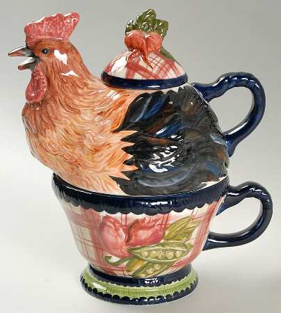 Stonehouse Farm Collection Sculpted Individual Teapot with Cup