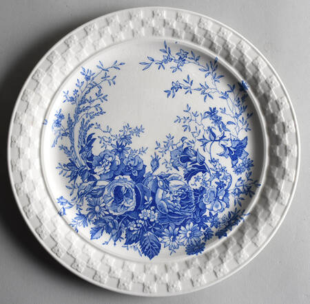Delphenian Rose Blue (Beverly) Luncheon Plate