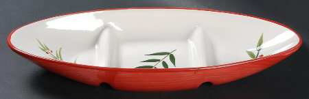 Winter Sprig 3-Part Oval Divided Server