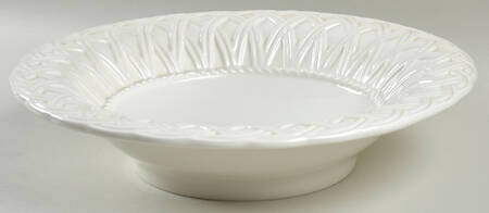 White Woven 12" Round Serving Bowl by Tiffany