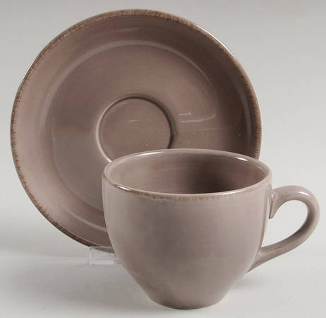 Sorrento Slate Flat Cup & Saucer Set