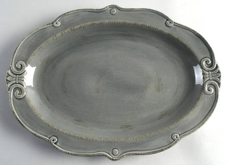 Auvignon Gray 15" Oval Serving Platter