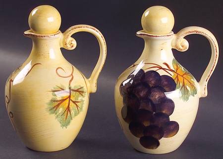 Vino Oil/Vinegar Cruet Set with Stoppers - Set of 2 Motifs