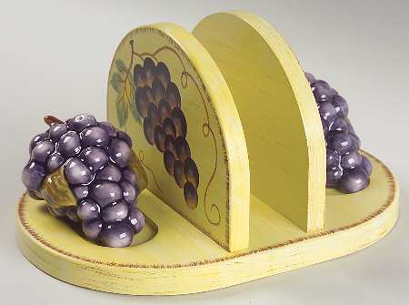 Vino Salt & Pepper Set on Wood Napkin Holder Tray