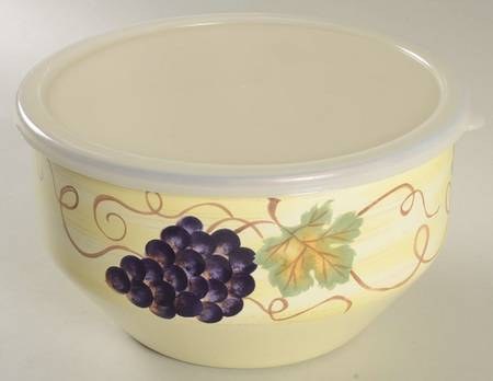 Vino 9" Metal Bowl with Plastic Lid