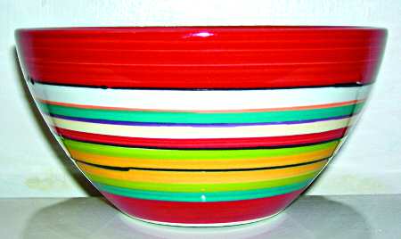 Water Color Red (Round) 9" Round Vegetable Bowl