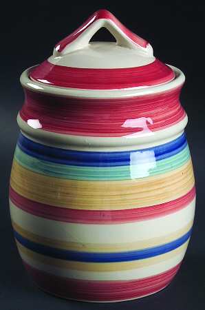 Water Color Red (Round) Extra Large Canister & Lid