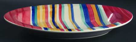 Water Color Red (Round) 14" Oval Vegetable Bowl