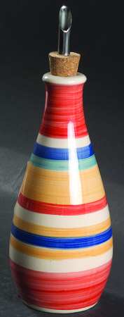 Water Color Red (Round) Oil Jar & Drizzle Spout