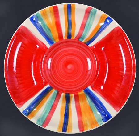Water Color Red (Round) 5-Part Relish