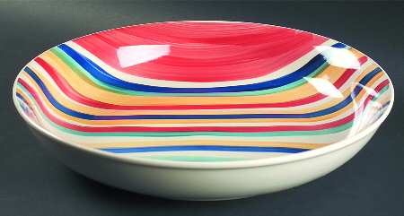 Water Color Red (Round) 12" Pasta Serving Bowl