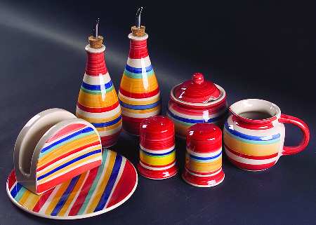 Water Color Red (Round) 9 Piece Spice Set