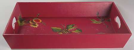 Octavia Hill Garden Wood Rectangular Handled Tray