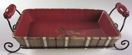 Octavia Hill Garden 13" Rectangular Baker with Metal Stand