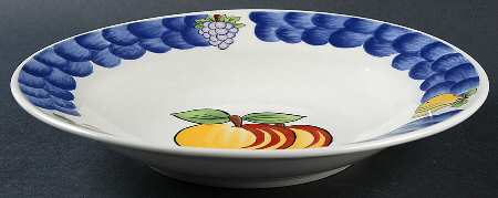 Italian Fruit Large Rim Soup Bowl