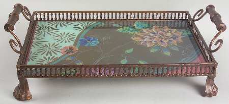 Vivre Glass & Metal Rectangular Tray