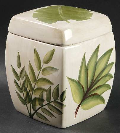 Tropical Leaves Small Canister & Lid