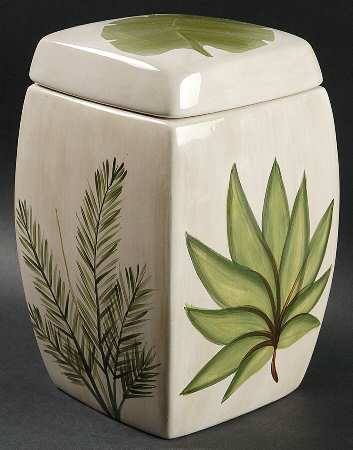Tropical Leaves Large Canister & Lid
