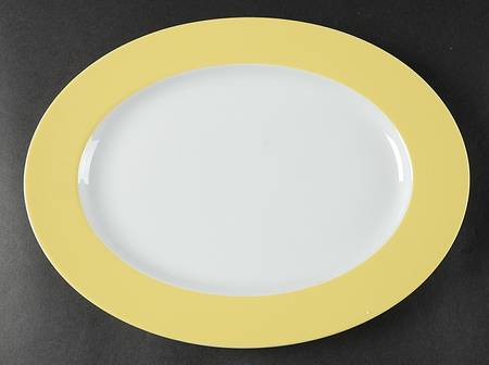Sunny Day Pastel Yellow 12" Oval Serving Platter
