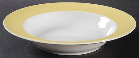 Sunny Day Pastel Yellow Large Rim Soup Bowl