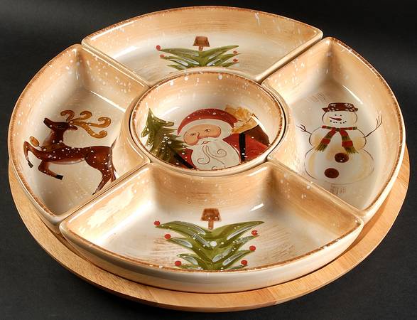 Winter Wonderland 6 Pc Lazy Susan (4 Sides, 1 Center, Base)
