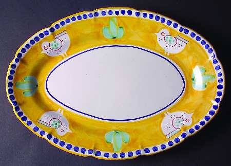 Solimene (Made in Italy, Dishwasher Safe) 16" Oval Serving Platter