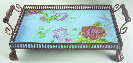 Thalia Glass & Metal Rectangular Tray