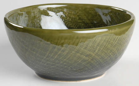 Asian Fabric Green Soup/Cereal Bowl
