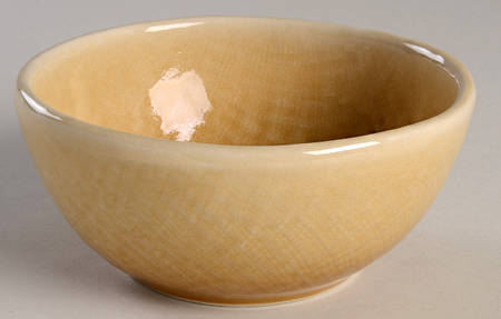 Asian Fabric Yellow Soup/Cereal Bowl