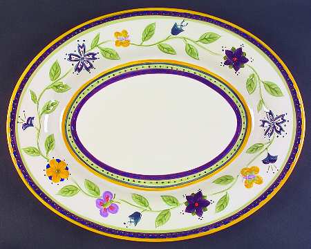Holland Flower 18" Oval Serving Platter