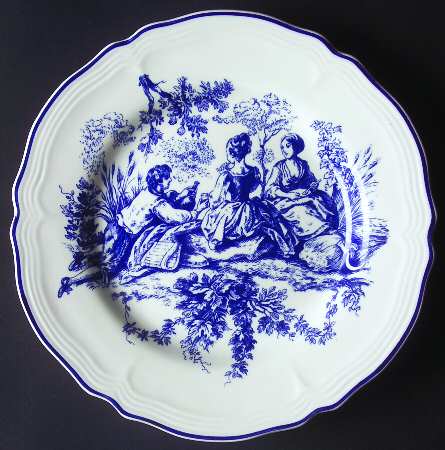 New England Toile Blue Salad Plate