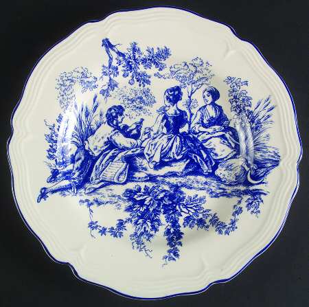 New England Toile Blue by Tabletops Unlimited