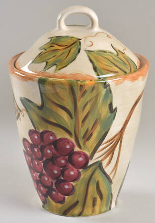 Napa (No Words, Grapes) 8" Storage Jar & Lid