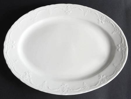 Versailles White 14" Oval Serving Platter
