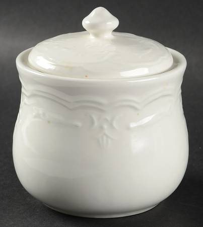 Versailles White Sugar Bowl & Lid
