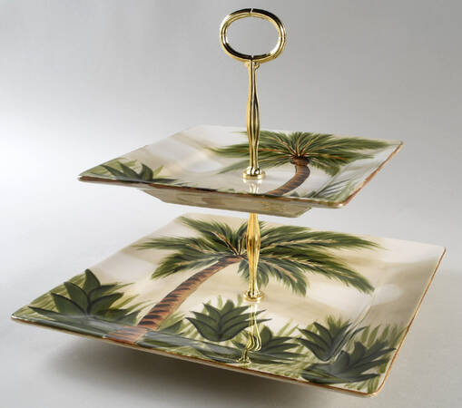 Kona 6 5/8"-10"  2 Tiered Serving Tray (Dp, Sp) HC