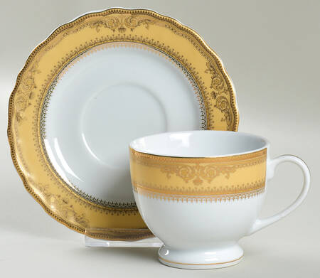 Vanessa Gold Flat Cup & Saucer Set