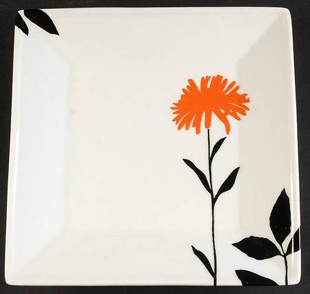 Graphic Floral Salad Plate