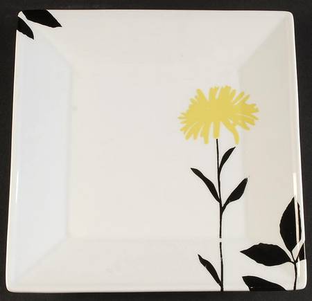 Graphic Floral Salad Plate