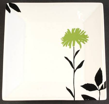 Graphic Floral Salad Plate