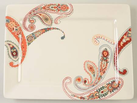 Misto Multi Paisley 16" Rectangular Serving Platter by Tabletops Unlimited