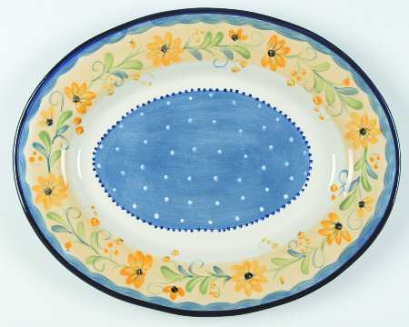 Bella Flora 17" Oval Serving Platter