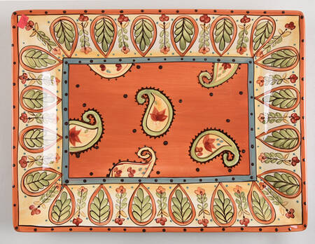 Espana Paisley (Lexi Pine) 16" Rectangular Serving Platter